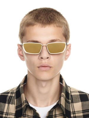Pre-owned Off-white Oeri119s24met0017676 Richfield Sunglasses In Gold Mirror