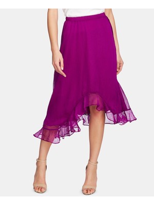 

VINCE CAMUTO Женская фиолетовая юбка ниже колена с рюшами, Фиолетовый