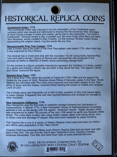 Coins of The American Revolution - Replicas - 1776