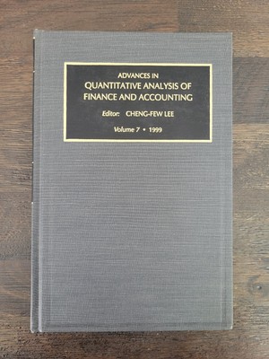 NEW Advances in Quantitative Analysis of Finance and Accounting