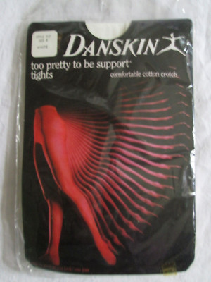 VTG 80s Danskin Too Pretty To Be Support Footed Tights White Style 212 Size B