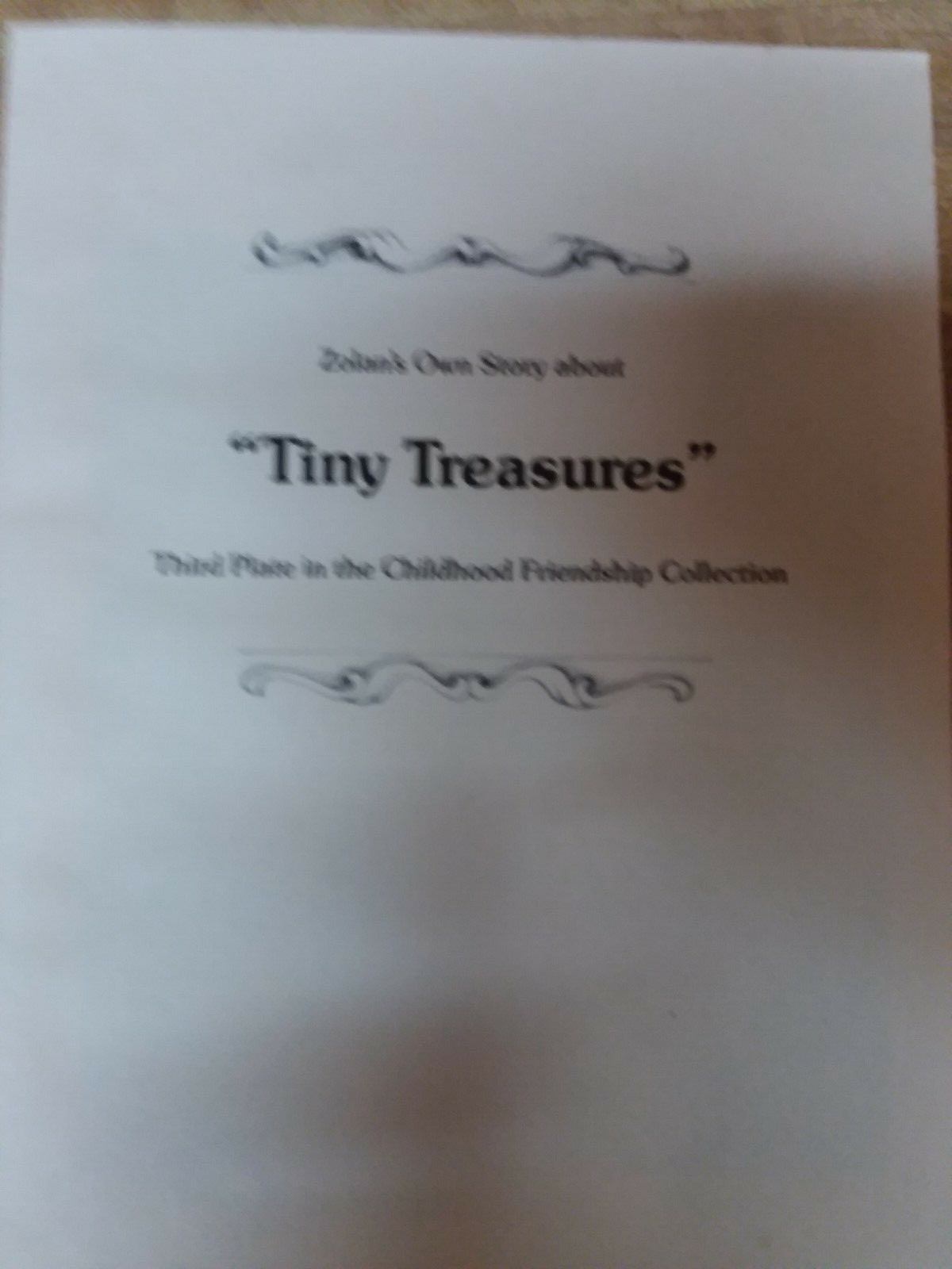 “Tiny Treasures” Collector Plate By Donald Zolan Pemberton & Oakes 1988