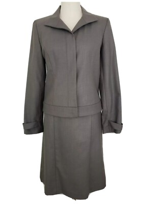 Jones New York Wear Skirt Blazer 2 Pc Suit Size 6 Canterbury Gray Moondust NWT