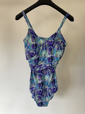 Feel good by HEINE Badeanzug Cup B blau grün bedruckt 399934