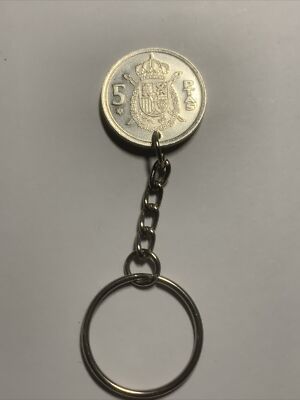 1975 (80) Spain  5 PTAS Coin Keychain Star 80