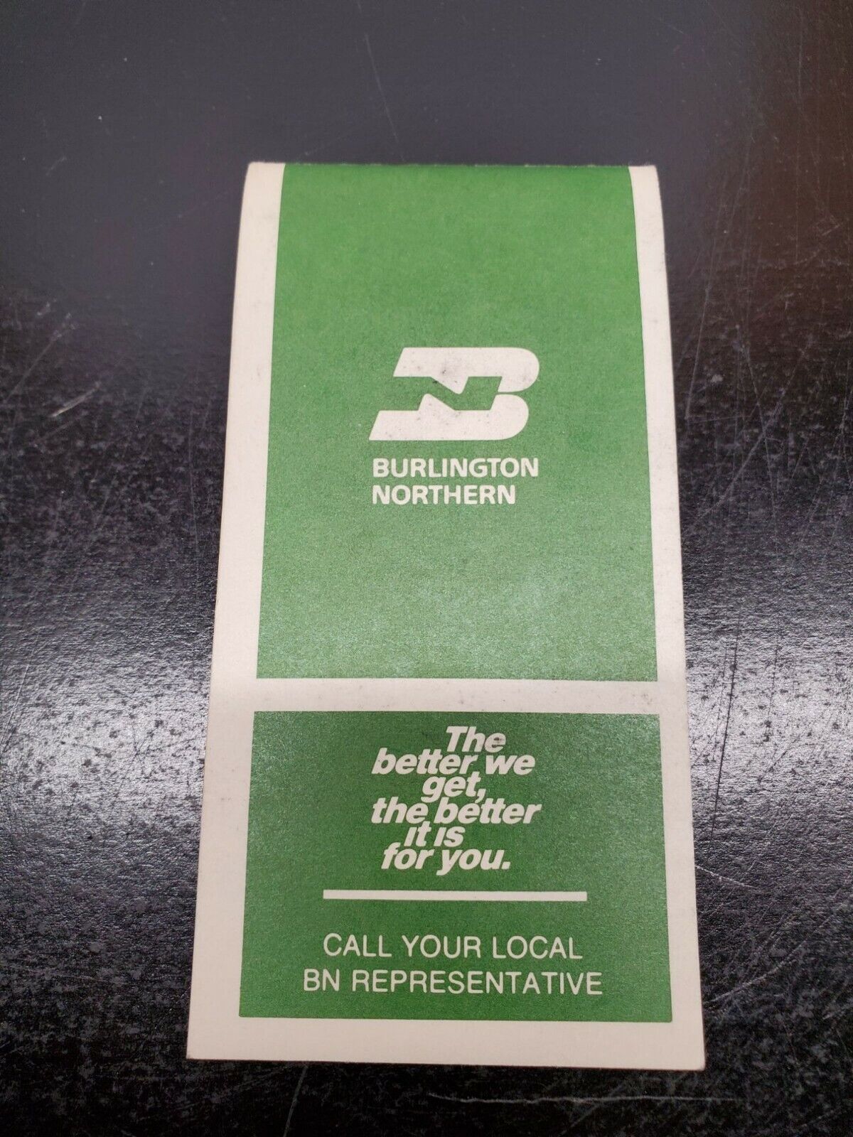Vintage 1975 Burlington Northern Railroad scratch pad