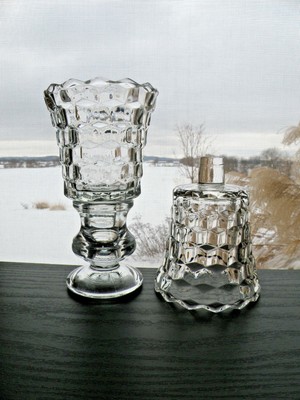 2 Home Interiors Homco Lady Love Clear Glass Votive Candle Holders Sconce Cups