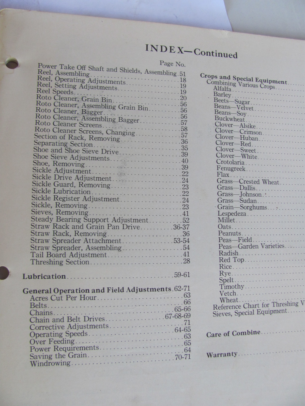 Case Model A Combine Service Manual