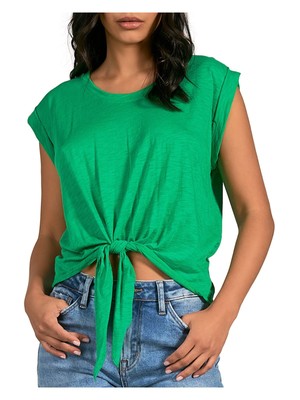 Женская футболка ELAN с круглым вырезом и зеленой кепкой ELAN Womens XS