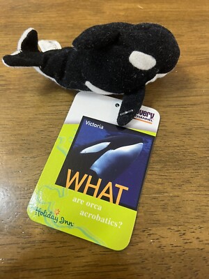 Holiday Inn Plush 4'' Orca Whale Mini Stuffed Animal 1998  Discovery Channel