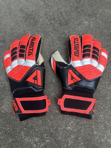 Aviata Size 9 Goalie Soccer Keeper Gloves Neon Vintage Black Pink Red