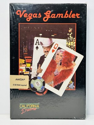 California Dreams Vegas Gambler AMIGA COMPUTER GAME c.1988 FREE SHIP!