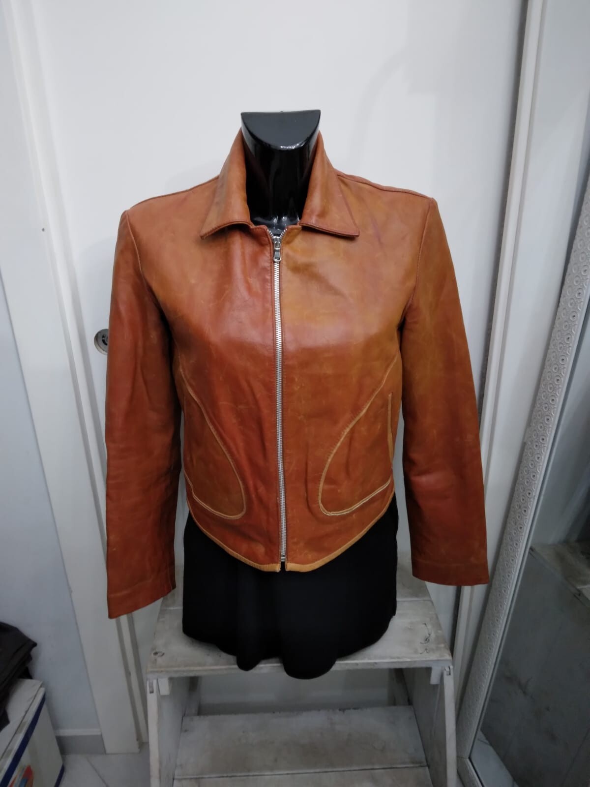 DNA Jacket In Genuine Leather Used Women Size M LIGHT BROWN