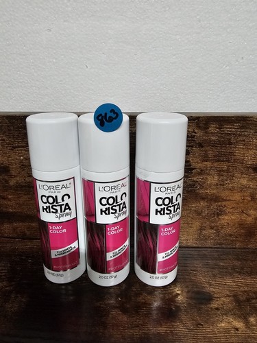 3 Loreal COLORISTA Spray 1day temporary hair color #HOTPINK100 New Fast Shipping