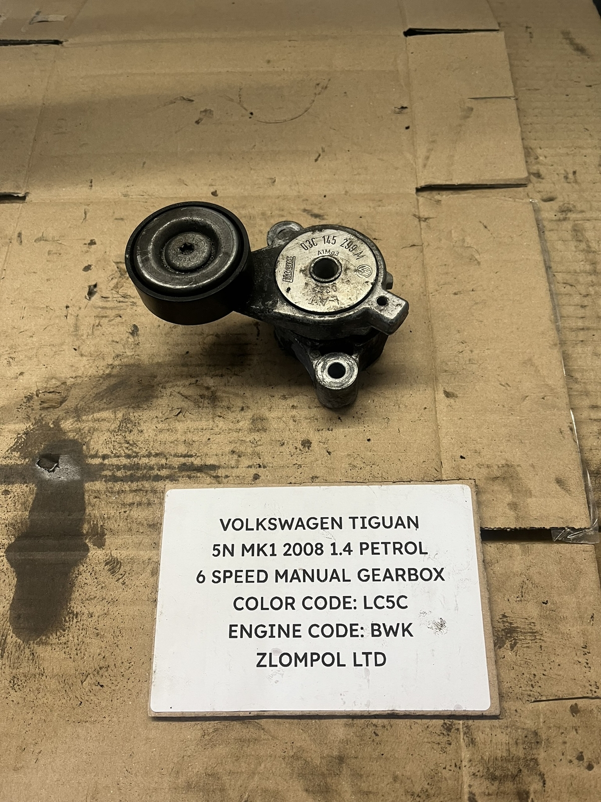 Volkswagen Tiguan 5N MK1 2008 1.4 Petrol Engine Belt Tensioner 03C145299M