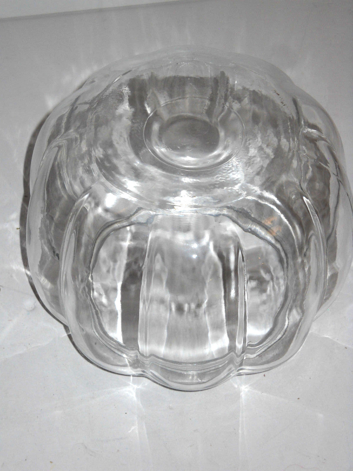 Vintage 7''' Clear 10 sided Glass Ceiling Light Lamp Shade PUMPKIN SHAPE