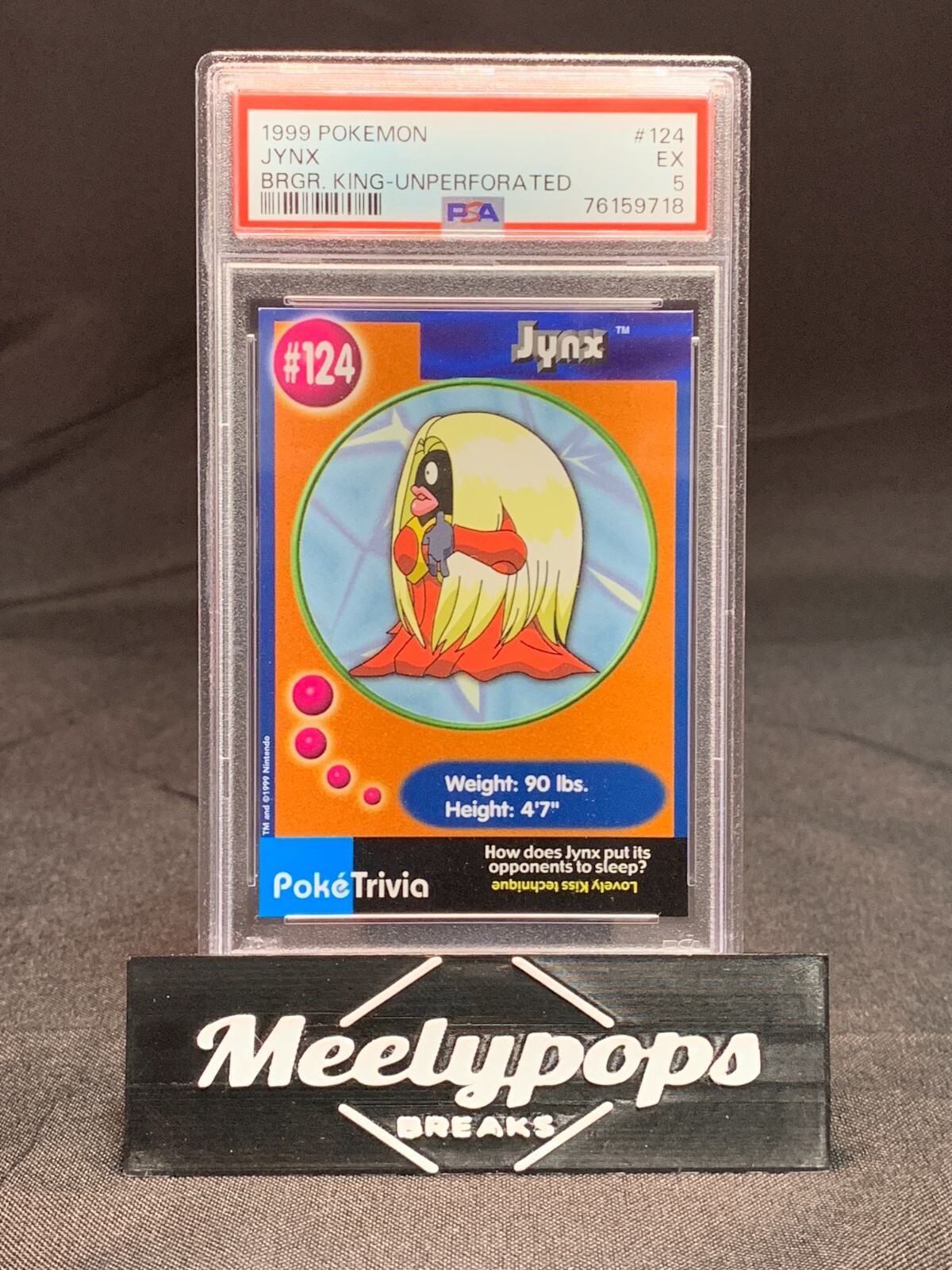 Jynx 1999 Pokemon Burger King Unperforated #124 PSA 5 EX | eBay