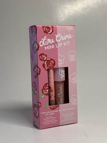 New Lime Crime Mini Lip Kit Pink Cake Lip Liner  Plushies Toasted Marshmallow