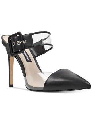 

NINE WEST Женские черные кожаные туфли на шпильках с острым носком Teagan 10 м, Черный, WNTEAGAN