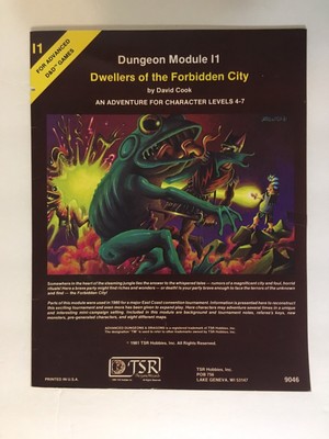 Advanced Dungeons Dragons Module I1 Dwellers of the Forbidden City 9046 TSR