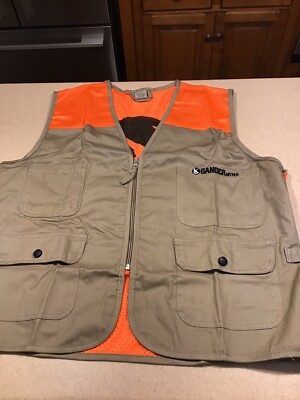 Gander Mountain Mens X-large Zip Up Fishing Hunting Guide Vest Jacket Orange