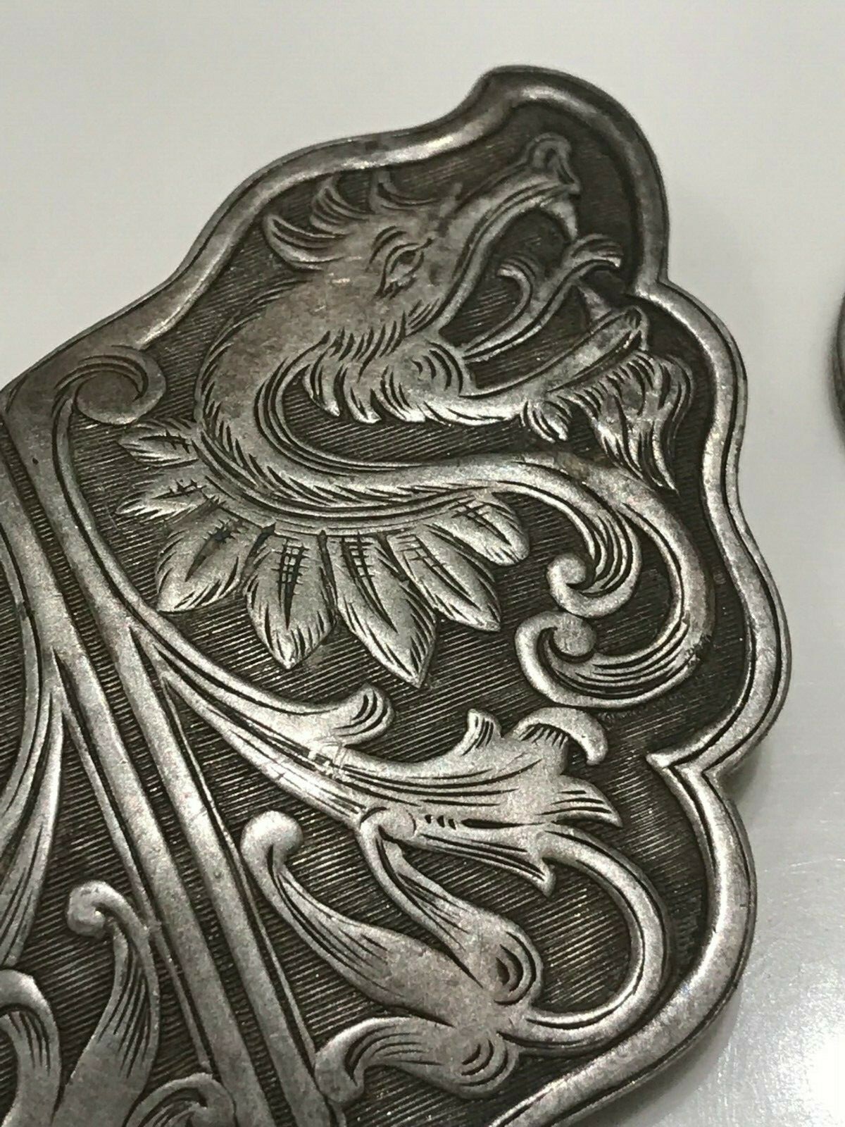 Rare Victorian Chinese Silver Double Dragon Brooch