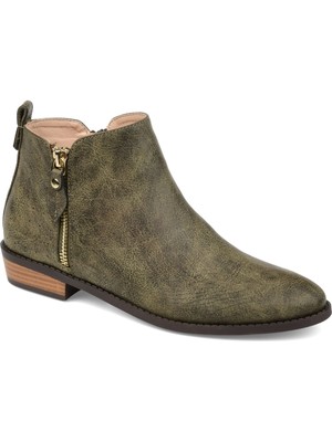 

JOURNEE COLLECTION Женские ботильоны на блочном каблуке Ellis с зеленой текстурой и миндалевидным носком, Зеленый, ELLIS-BOOTIE