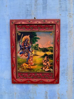 Frame Photo Kali, Jai Maha Kali Picture, Wall art Decor Painted Frame - 9 x 12''