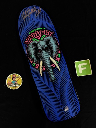 RARE SIGNED Mike Vallely BlackLight Elephant Powell Peralta Skateboard Deck AUTO