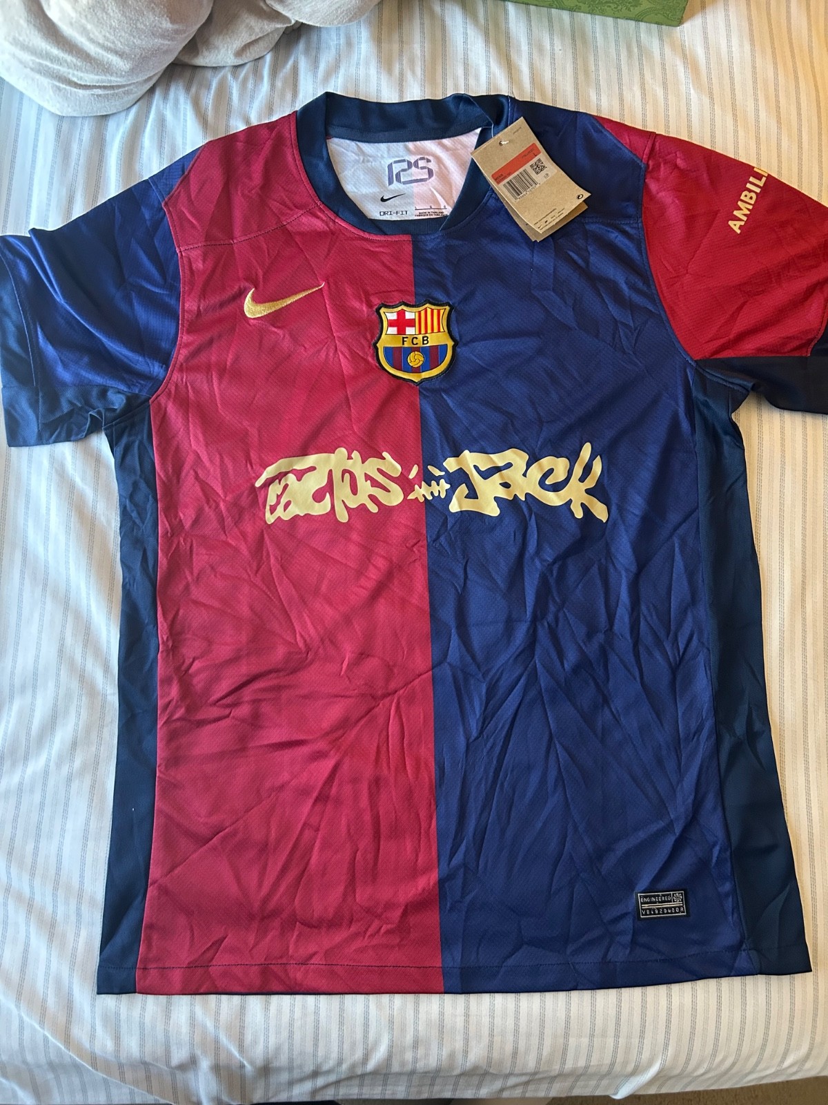 Barcelona X Travis Scott Cactus Jack Home Jersey Siza L | eBay