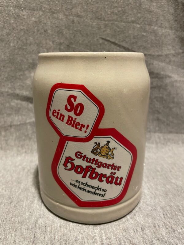 Vintage Gtuttgarter Hofbrau German Stoneware Beer Stein Mug .5L