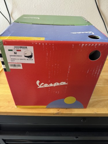 NEW Vespa VJ Scooter Road Helmet Medium White/Black