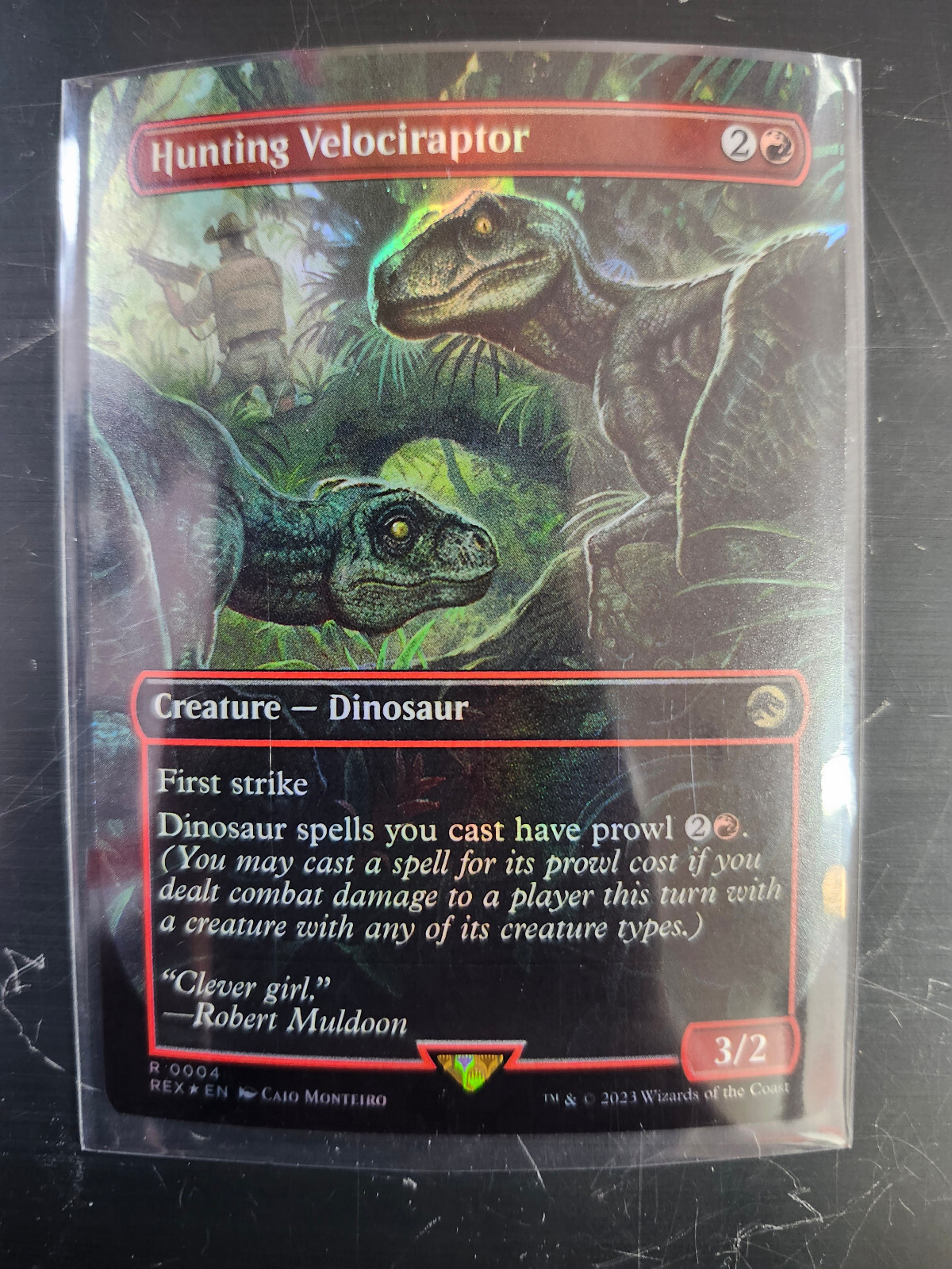 m860 004 ボーダーレス 狩りをするヴェロキラプトル REX MTG HUNTING VELOCIRAPTOR 4 EXC - VELOCIRAPTOR A CACCIA - REX