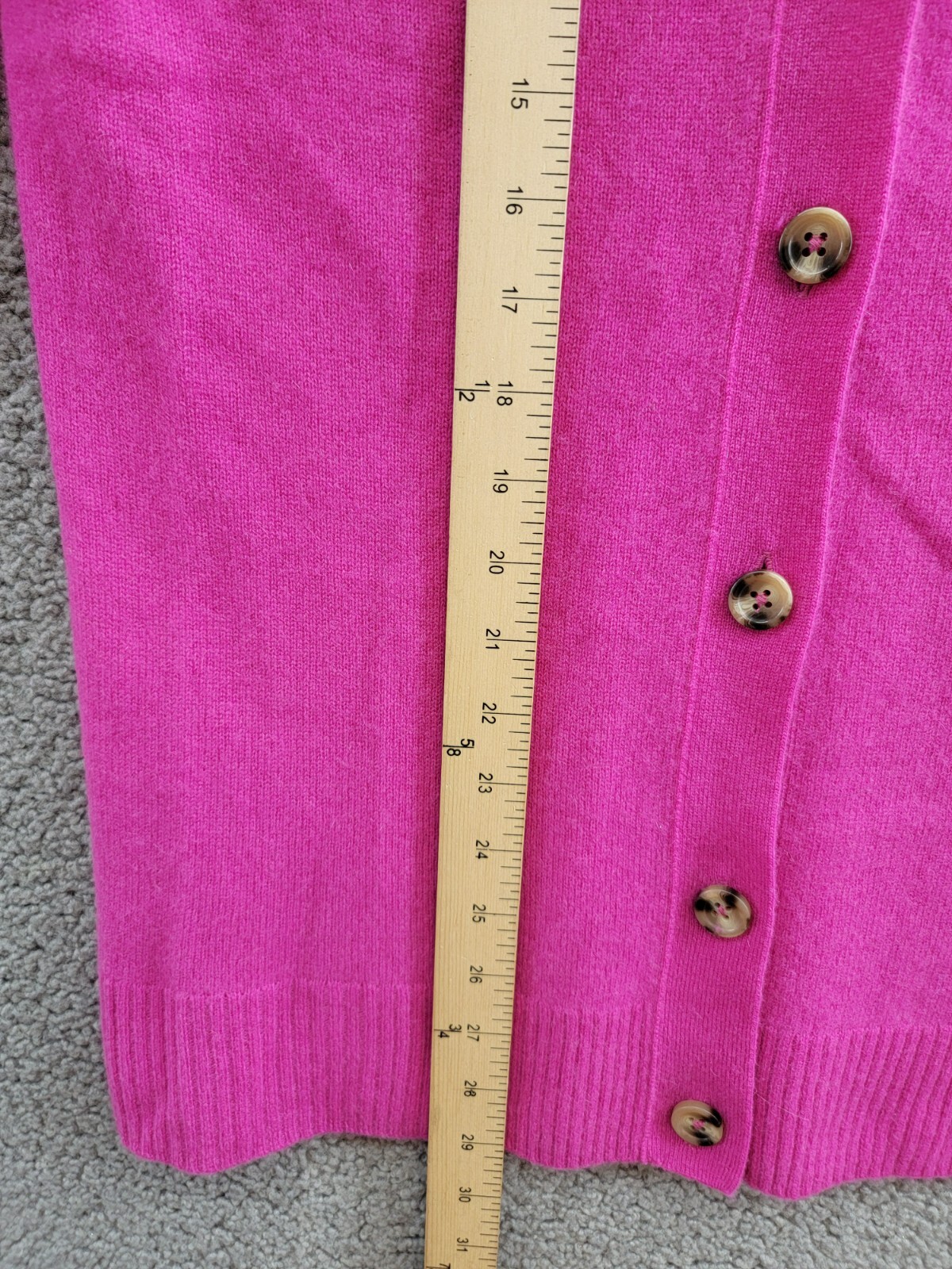 C by Bloomingdale's Cashmere Grandfather Cardigan Women's M Cherry Blossom L/S - Picture 7 of 16