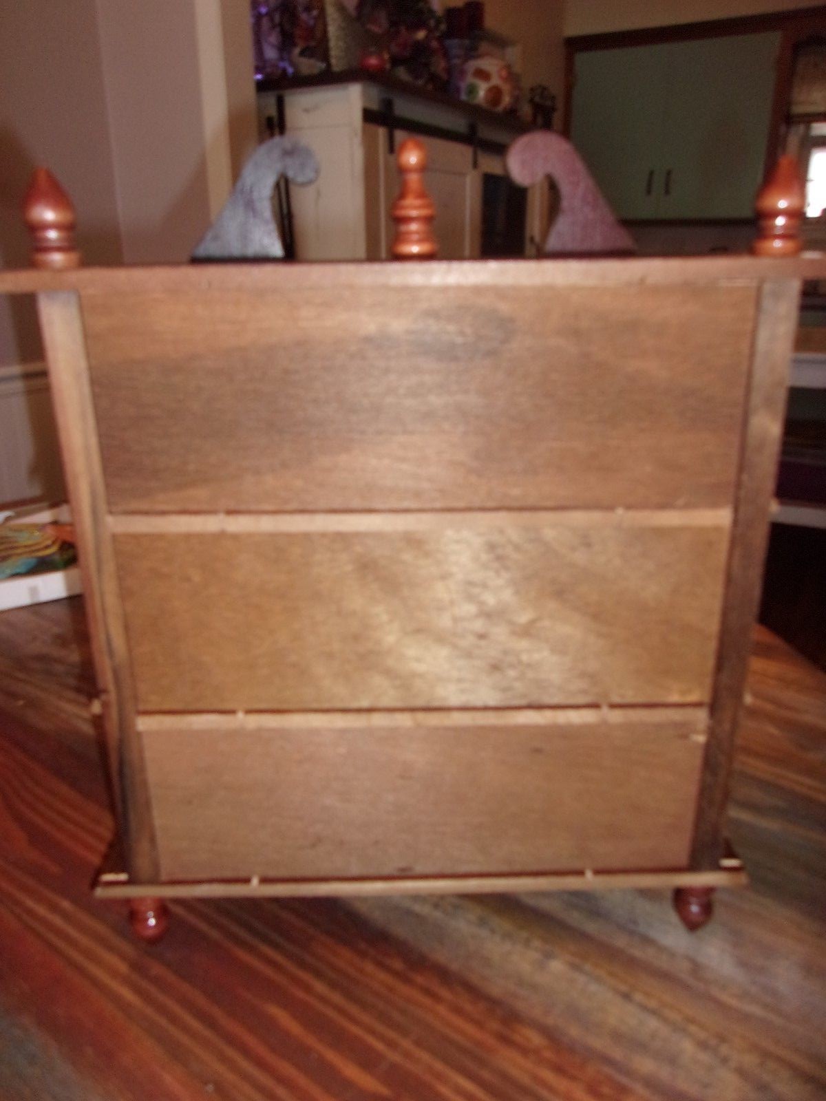 Walnut Wall Hanging Curio Cabinet Glass Door Shelf Rack Display-preowned