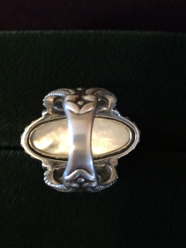 Carolyn Pollack Mother Of Pearl Doublet Sterling Heart Design Ring Size 7.5