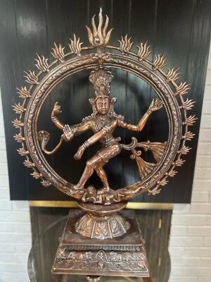 Dancing Shiva Nataraja Statue 36  Brass Hindu God for Yoga Studio, Home, Outdoor