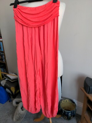 Beautiful Peach Pink Harem Trousers  Stretch 8/12 BNWT