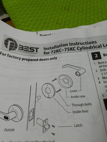 Lever Lockset Mechanical Storeroom Grd 2 BEST 7KC37D16DS3626 40JH01