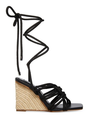 

STEVE MADDEN Женские черные туфли на танкетке с завязками на щиколотке Idolized, 8,5 м, Черный, IDOL06S1