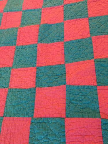 Vintage Small Baby Quilt, Pink And Blue