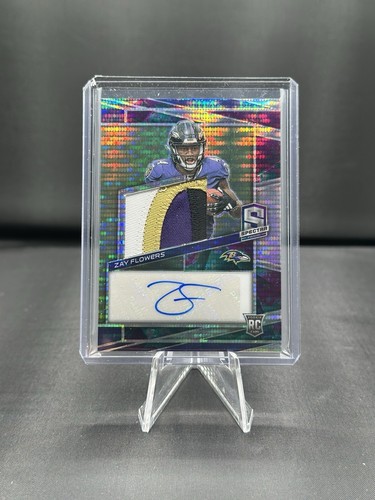 2023 Spectra ZAY FLOWERS Celestial 4 Color Rookie Patch Auto