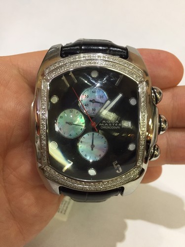 Pre-owned Aqua Master Jojo Lupah St Steel Man Watch 1.50ct Real Diamonds