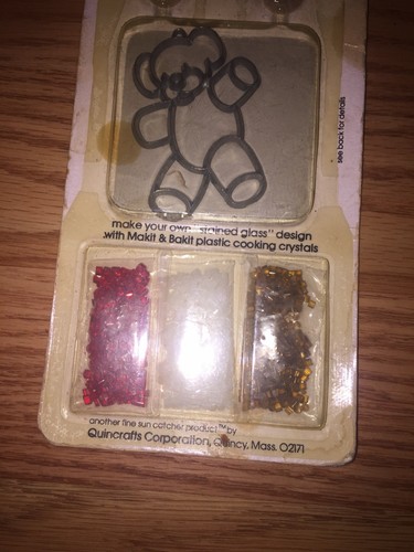 Teddy Bear Makit Bakit Holiday Ornament Suncatcher Decoration Vintage Used