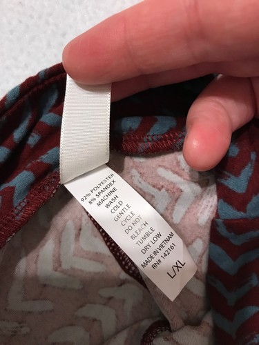 NEW Lularoe Kids Leggings Size L/XL Maroon & Blue Pattern