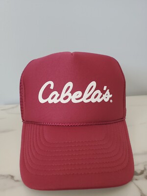 Vintage Rope Snapback Hat Cabela's Mesh Back Trucker Great Condition Maroon