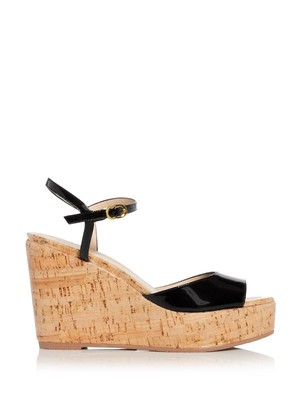 

STUART WEITZMAN Женские черные пробковые сандалии Palmina на танкетке 1-1/2 дюйма, Черный, SA926