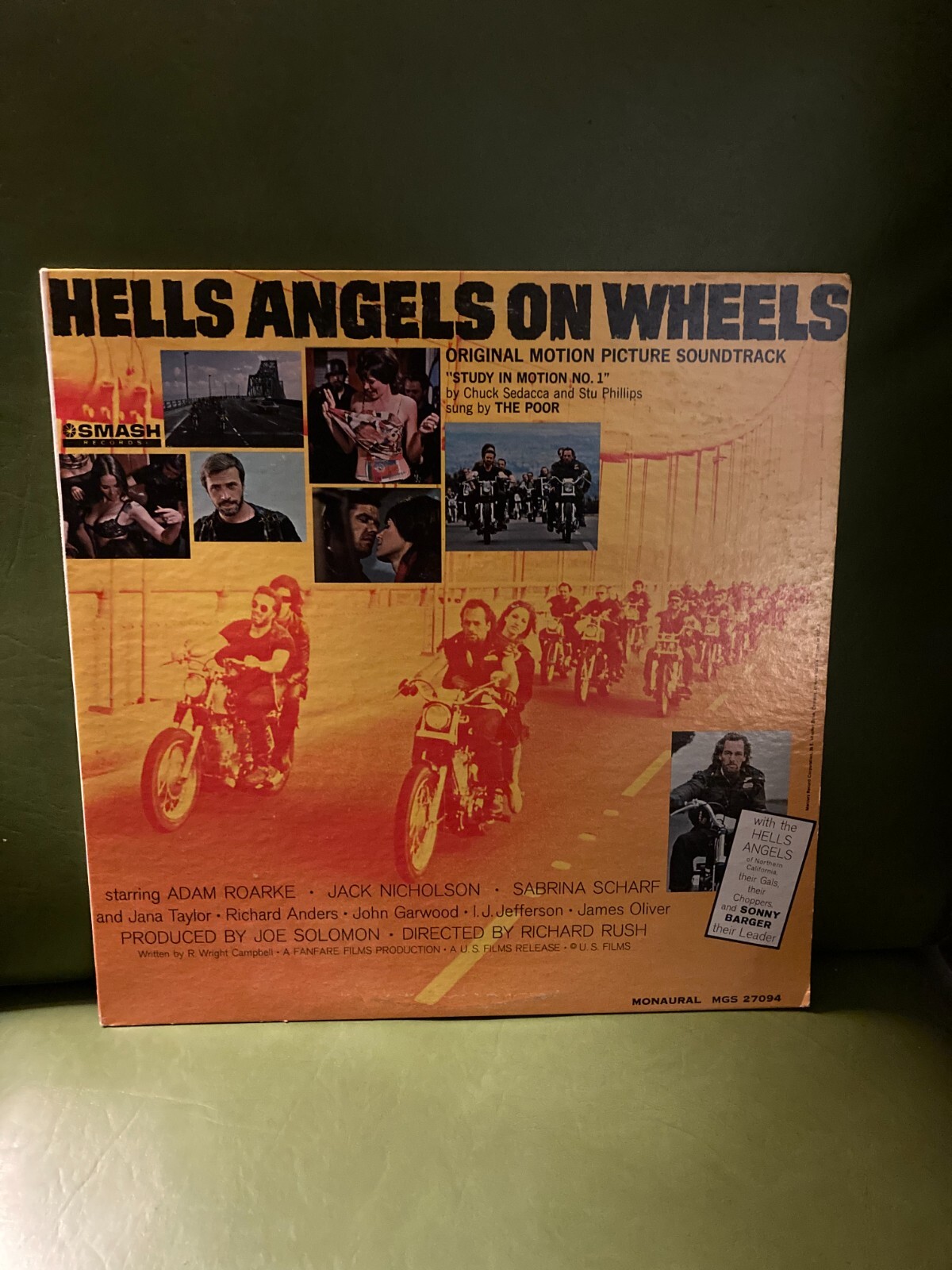 HELLS ANGELS ON WHEELS VINYL LP Soundtrack OG 1967 White