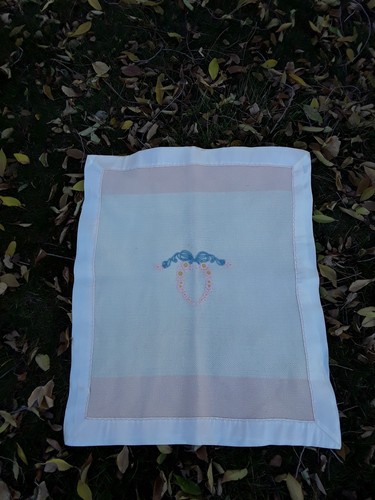 Handwoven Baby Blanket Early 1900s Idabelle Jenning floral sweet