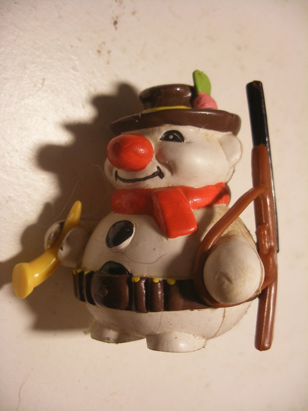 Vintage Pvc Roda Voinson Bouli Le Bonhomme De Neige Snowman Chasseur